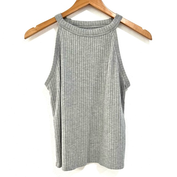 Arizona Jean Company Tops - ARIZONA JEAN CO gray ribbed cropped halter tank size large